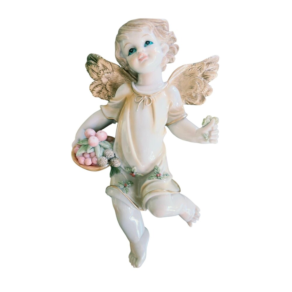 Touch of Class Vintage Angel Cherub Wall Plaque Hanging Figurine Gold Wings
